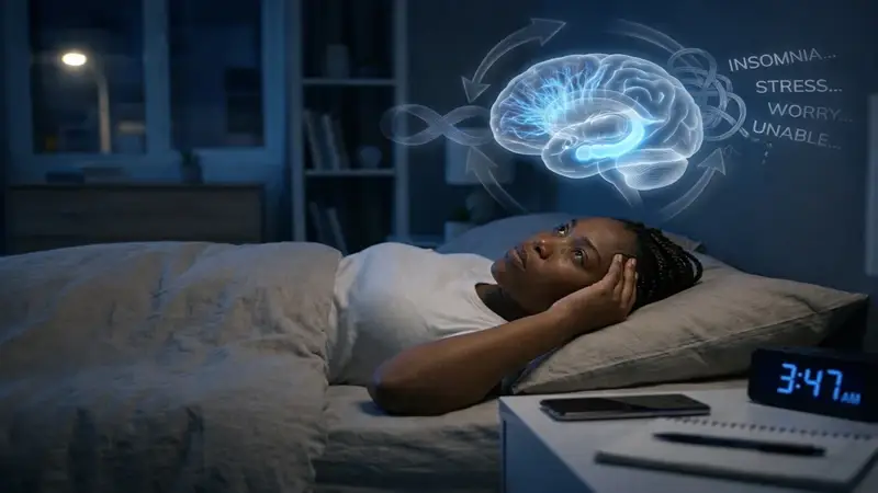 Cérebro sob pressão: relação entre estresse e insônia durante a noite