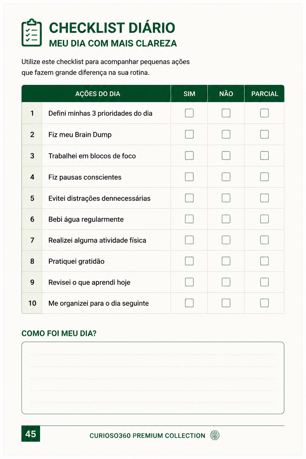 Checklist Diário